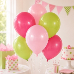 Fucshia, Pastel Pink & Lime Green 12